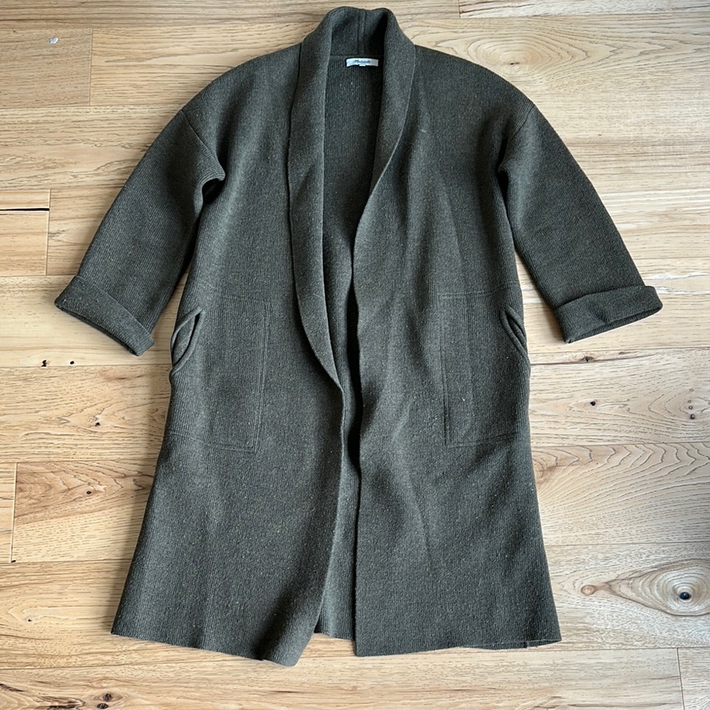 Madewell Olive Green Sweater Coat